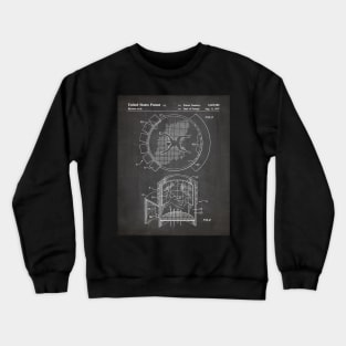 Skydiving Wind Tunnel Patent - Sky Diving Art - Black Chalkboard Crewneck Sweatshirt